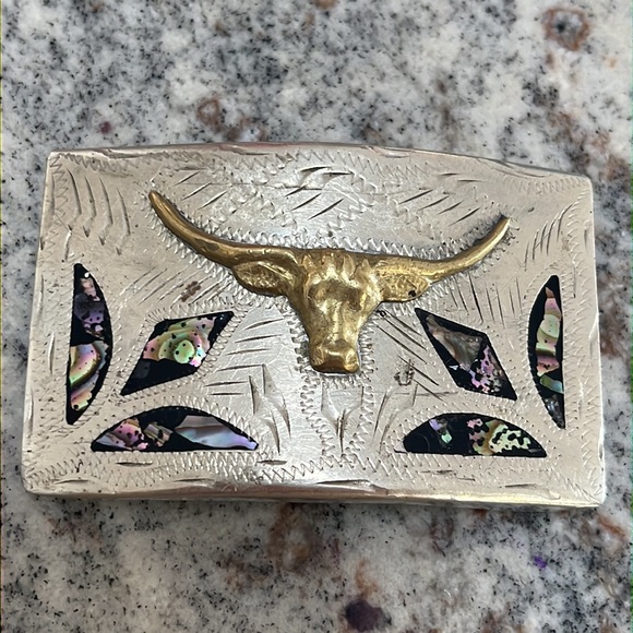 Vintage Accessories - Vintage alpaca belt buckle